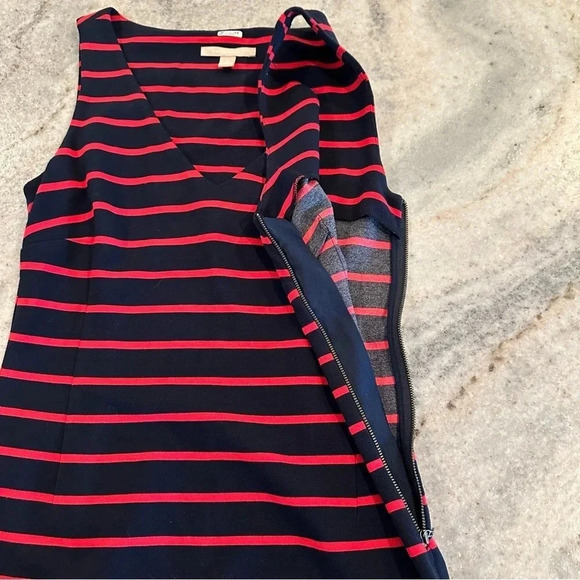 Banana Republic Red and Blue Stripe V-Neck Tank Zippered Dress Size 2 - Picture 6 of 11